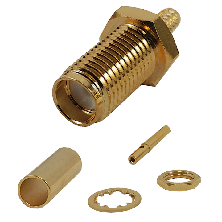 SMA Female RG58 Bulk Head Coaxial Connector Solder type.